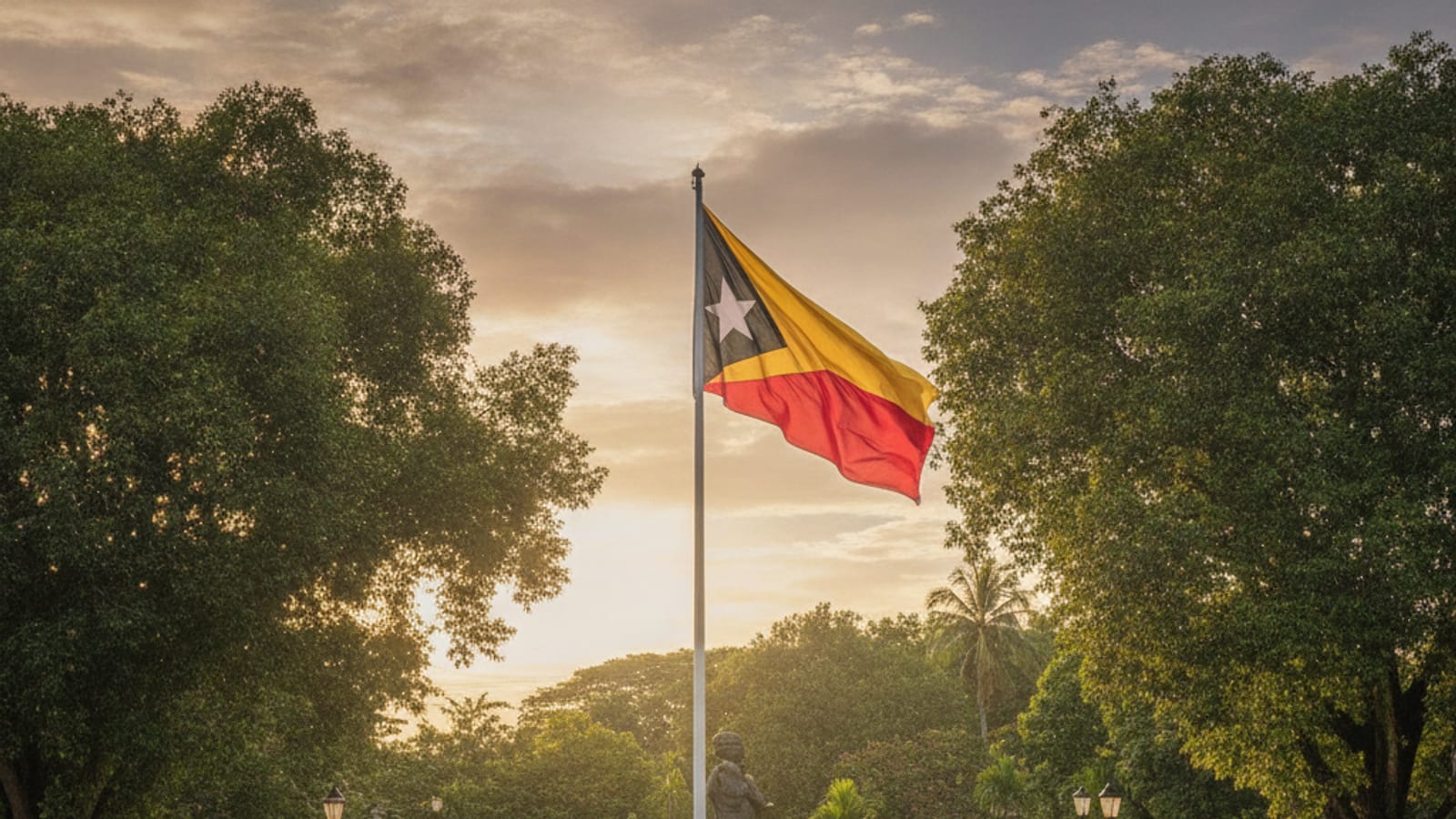 A respectful gathering at the Metinaru Heroes' Garden in Dili, Timor-Leste.