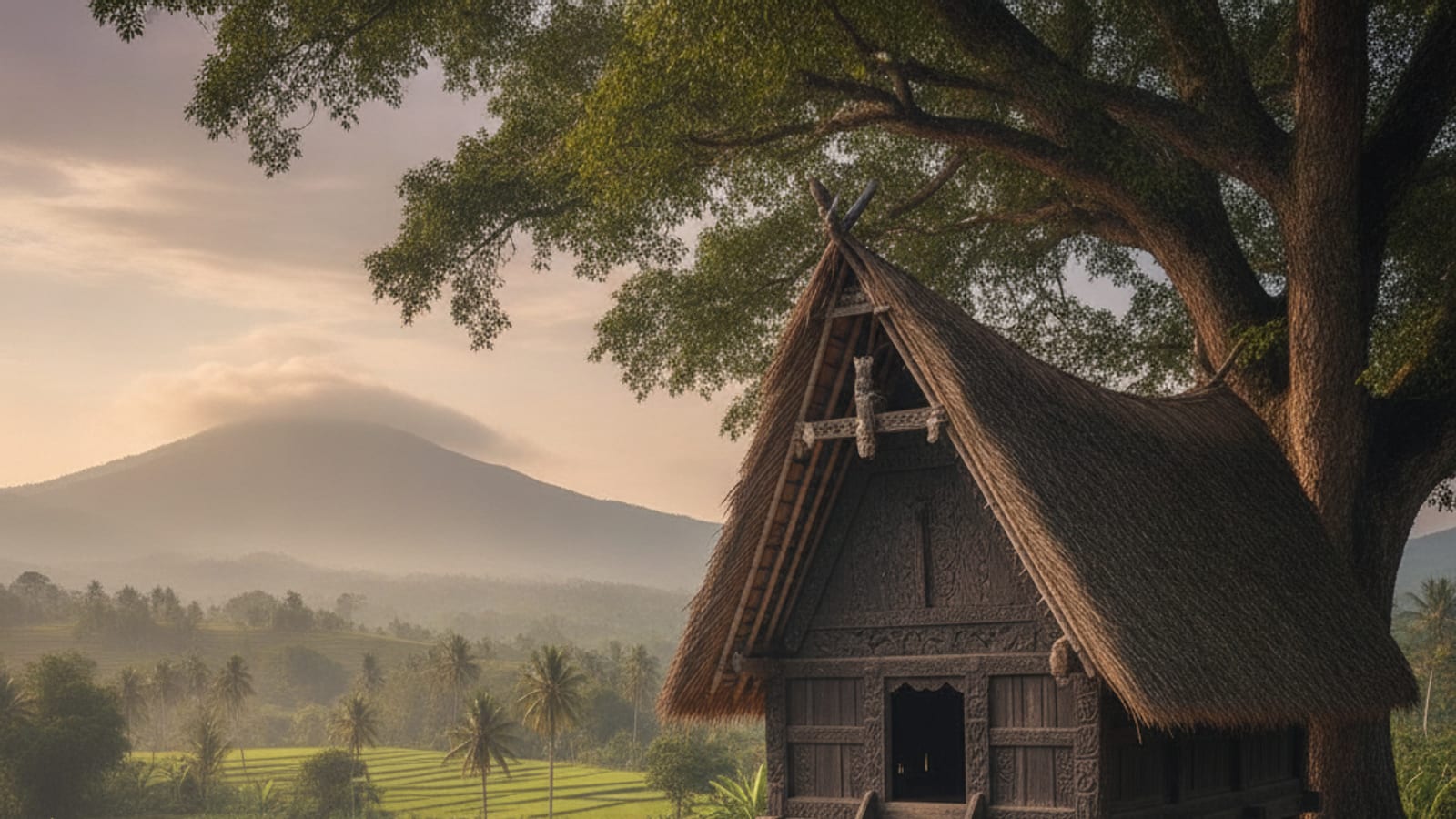 A serene rural Timorese landscape, representing cultural heritage.