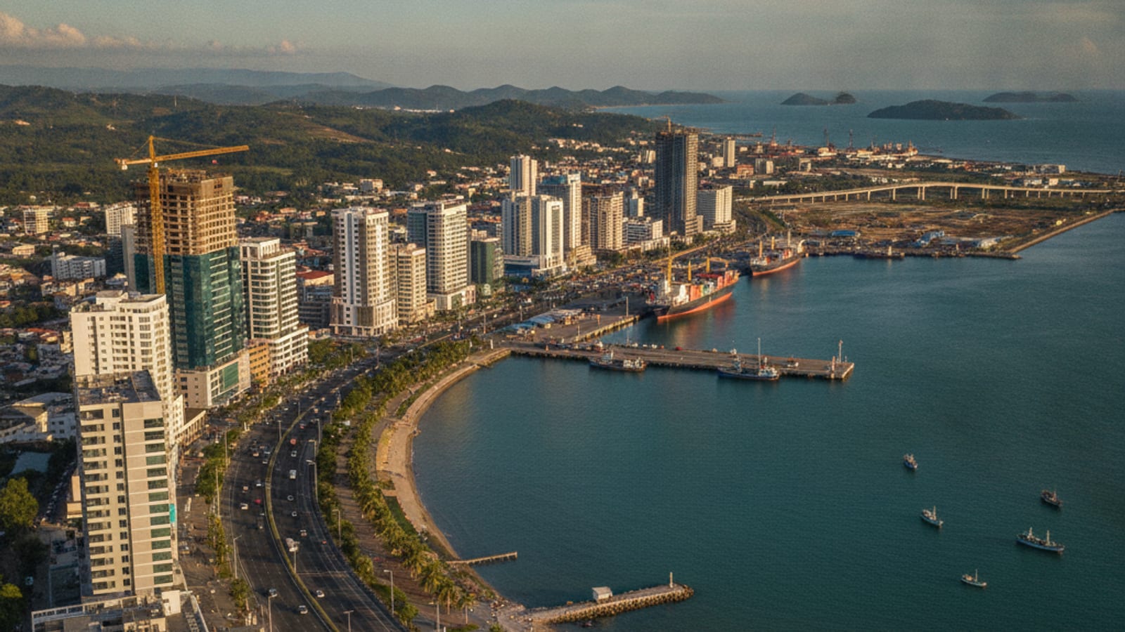 Panoramic view of Dili, Timor-Leste, symbolizing economic growth and regional integration.