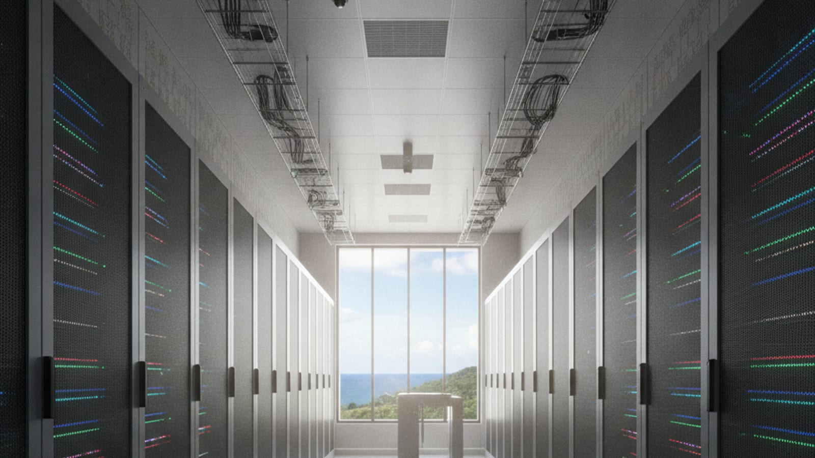 A modern server room or data center in Dili, representing digital infrastructure and cybersecurity.
