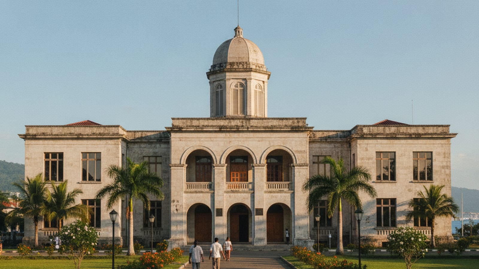 A civic administrative building in Dili in warm daylight